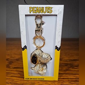 Snoopy Bling Bagcharm Silver Or Gold Tone